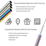 Metal Straw Set - Colorful Reusable Stainless Steel Smoothie Drinkware Tool