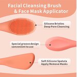 Silicone Facial Scrubber - 2-in-1 Nose Blackhead Remover Exfoliating Brush