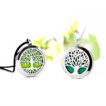 Aromatherapy Necklace Diffuser - Stainless Steel Hollow Tree Design Gift Tool