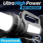 SuperBright LED Flashlight - USB Charged Camping Emergency Convoy Searchlight