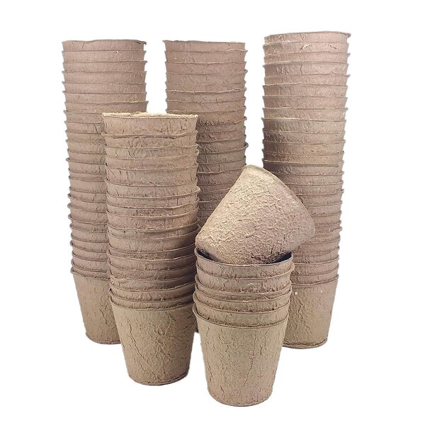 Biodegradable Seed Pot - 8cm Fiber Peat with Seed Garden Plant Growth Tool