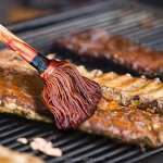 BBQ Mop Brush - Long Wooden Handle Cotton Fiber Head Oil Sauce Basting Tool