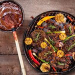 BBQ Mop Brush - Long Wooden Handle Cotton Fiber Head Oil Sauce Basting Tool