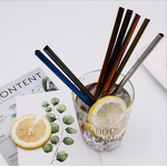 Metal Drinking Straw - Custom Logo Heart-Shaped Stainless Steel Brush Bag Tool