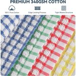 Cotton Dishcloth - 100% 12x12 Inch Mixed Color Kitchen Wash Cloth Set