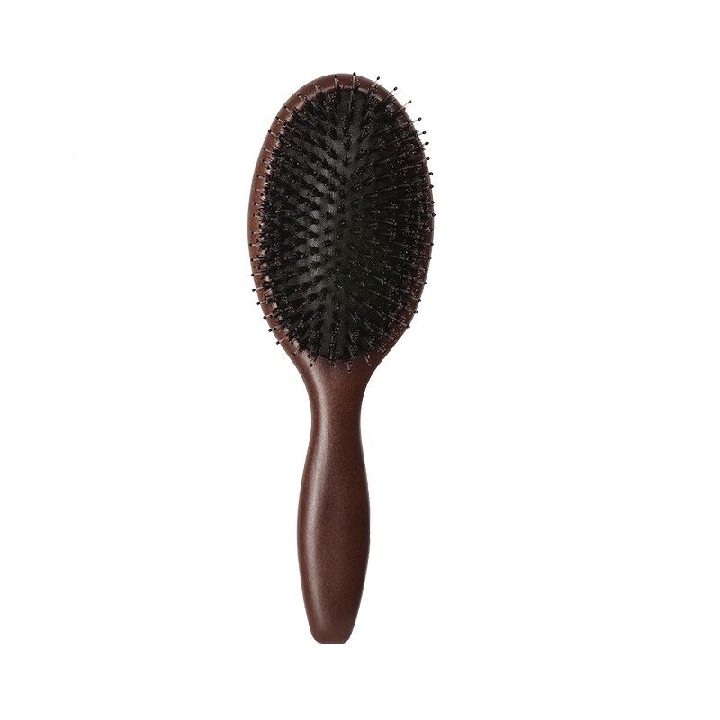 Large Paddle Hairbrush - Portable Wooden Bristle Dry Hair Sustainable Tool