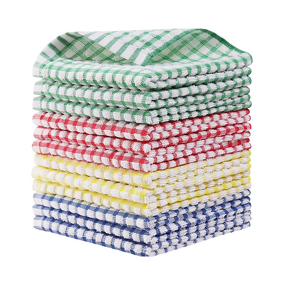 Cotton Dishcloth - 100% 12x12 Inch Mixed Color Kitchen Wash Cloth Set