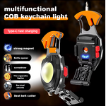 Keychain LED Flashlight - Multifunctional USB Rechargeable Portable Outdoor Tool