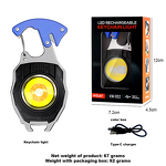Keychain LED Flashlight - Multifunctional USB Rechargeable Portable Outdoor Tool
