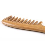 Sandalwood Hair Comb - Green Wooden Hotel Grooming Tool Custom Logo