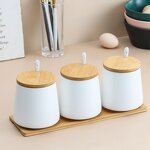Ceramic Spice Jar Set - Modern Style Kitchen Spice Organizing Storage Tool