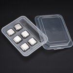 Whiskey Stones Set - Stainless Steel Ice Cubes Tongs Freezer Tray Bar Tool