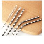 Stainless Steel Straw - Eco-Friendly 215mm Reusable Bar Accessory Custom Logo