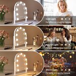Lighted Vanity Mirror - 360° Rotation 3 Color Dimmable Metal Makeup Tool