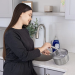 Stainless Steel Scrubber - Metal Brush Cast Iron Stubborn Messes Cleaning Tool