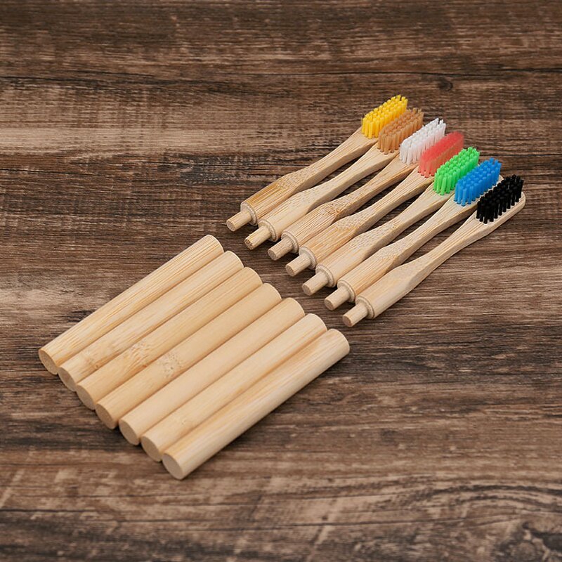 Bamboo Toothbrush - Eco Friendly 100% Natural Replacement Head Dental Tool