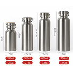 Stainless Steel Bottle - Insulated Water Container with Bamboo Lid Drinkware