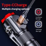 Mini LED Keychain Flashlight - USB Rechargeable Aluminum Portable Waterproof Tool