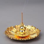 Metal Lotus Incense Burner - Detachable Stick Holder Home Aromatherapy Diffuser