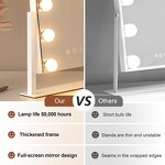 Lighted Vanity Mirror - 360° Rotation 3 Color Dimmable Metal Makeup Tool