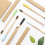 Charcoal Bamboo Toothbrush - BPA-Free Sustainable Home Travel Dental Tool