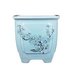 Chinese Ceramic Bonsai Pot - Large Rectangular Drainage Saucer Indoor Outdoor Tool