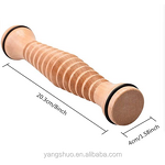 Wooden Foot Massager - Natural Ribbed Roller Body Massage Stick Organic Tool