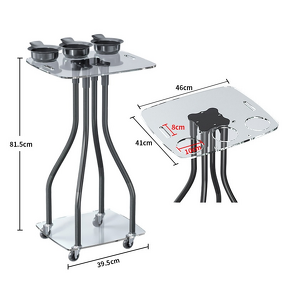Acrylic Salon Cart - Single-Tier Dye Bowl Tray Sustainable Beauty Trolley