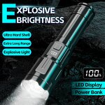Rechargeable LED Flashlight - High Lumen USB Aluminum Tactical Handheld Torch