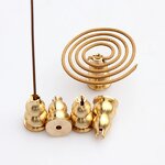 Brass Incense Burner - Gold Lotus Coil Stick Cone Holder Aromatherapy Tool