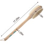 Bamboo Bath Brush - Boar Bristle Natural Soft Long Handle Shower Tool
