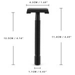 Safety Razor Set - Private Label Black Single Blade Barber Case Brush Tool