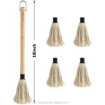 BBQ Mop Brush - Long Wooden Handle Cotton Fiber Head Oil Sauce Basting Tool