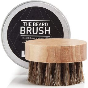 Men Shaving Kit - Boar Bristle Beard Brush and Cream Grooming Set
