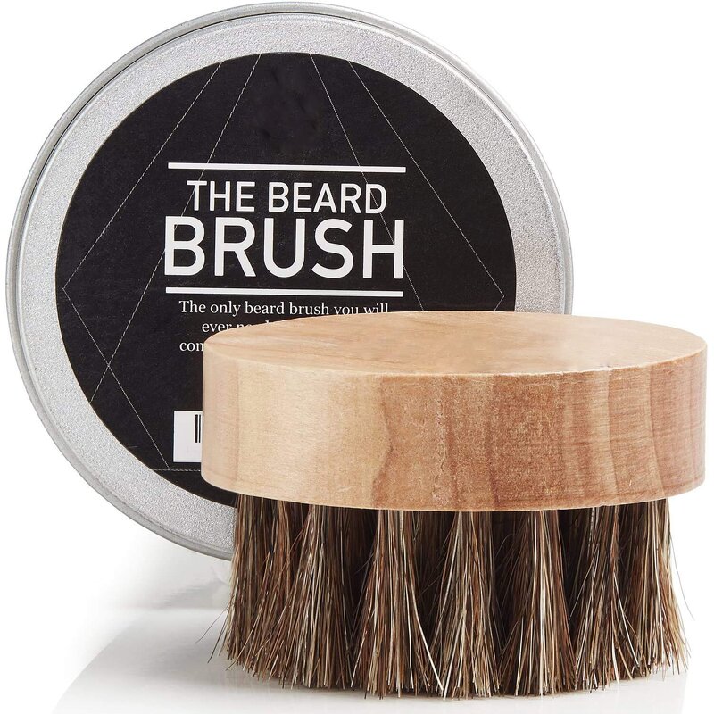 Men Shaving Kit - Boar Bristle Beard Brush and Cream Grooming Set