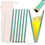 Metal Drinking Straw - Custom Logo Heart-Shaped Stainless Steel Brush Bag Tool