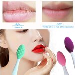 Double-Sided Lip Scrubber - Silicone Lightening Exfoliator Men Multi-Purpose Tool