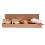 Boar Bristle Brush Set - Natural Dry Body Exfoliating Lymphatic Drainage Tool