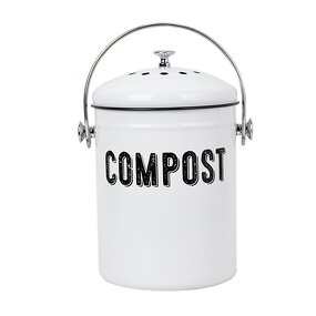 Stainless Steel Compost Bin - Eco-Friendly Kitchen Countertop Recycling Pail Tool