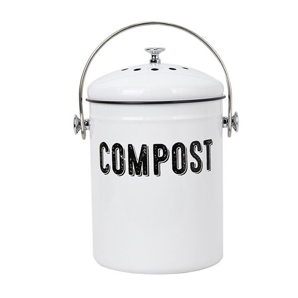 Stainless Steel Compost Bin - Eco-Friendly Kitchen Countertop Recycling Pail Tool