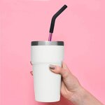 Stainless Steel Straw - BPA-Free Reusable Silicone Tip Cleaning Brush Tool