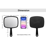 Handheld Makeup Mirror - Professional Premium Handle Distortion-Free Black Tool