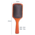 Wooden Paddle Hair Brush - Sustainable Nylon Bristle Detangling Scalp Massage Tool