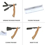 Straight Shaving Razor - Gold Private Label Sandalwood Stainless Steel Barber Tool