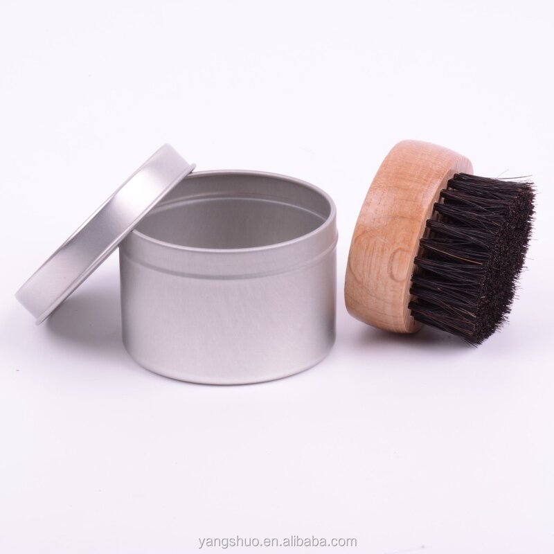 Men Beard Brush Set - Great Gift Compact Wooden Horse Bristle Laser Tool