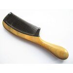 Buffalo Horn Comb - Handmade No Static Green Sandalwood Handle Rounded Tool