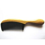 Buffalo Horn Comb - Handmade No Static Green Sandalwood Handle Rounded Tool