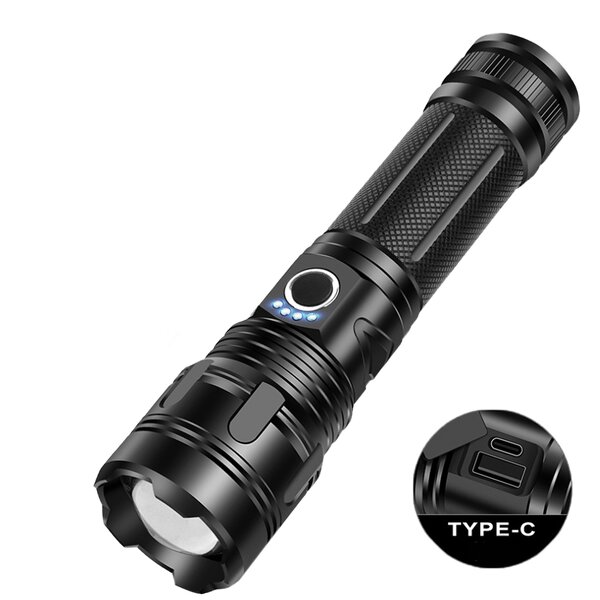 Tactical LED Flashlight - Powerful Rechargeable Zoom Super Bright Mini Torch
