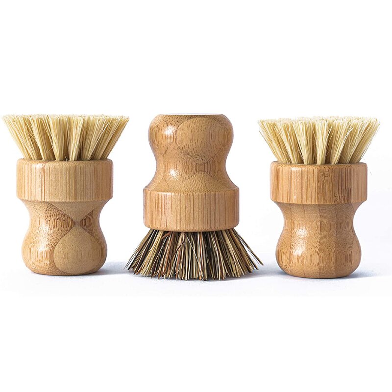 Bamboo Dish Washing Brush - Eco-friendly Wooden Kitchen Pot Cleaning Tool