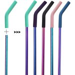 Stainless Steel Straw - BPA-Free Reusable Silicone Tip Cleaning Brush Tool